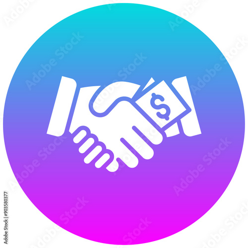 Bribe Handshake vector icon. Can be used for Corruption iconset.