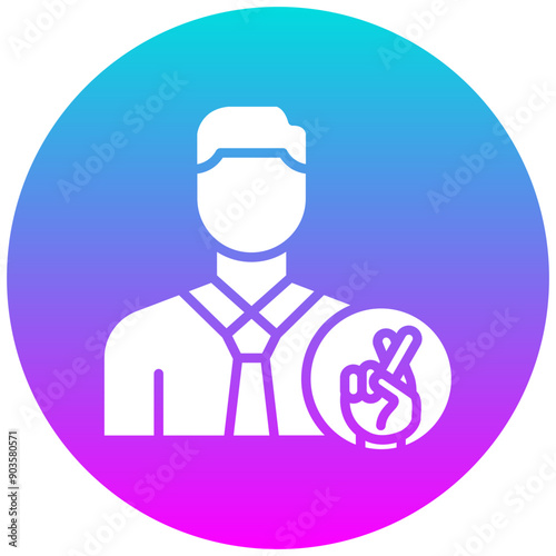 Dishonest Politician vector icon. Can be used for Corruption iconset.