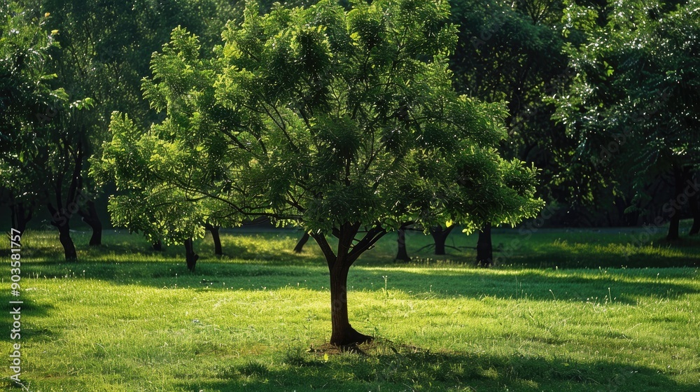 Naklejka premium Green tree in the park