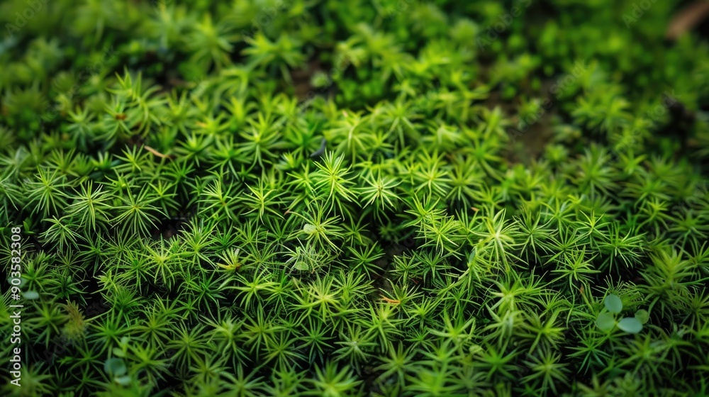 Green moss and grass up close Green moss and grass up close