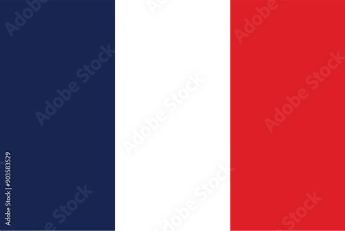 Nationall flag of France. Vector illustration
