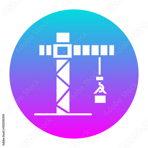 Tower Crane vector icon. Can be used for Warehouse iconset.