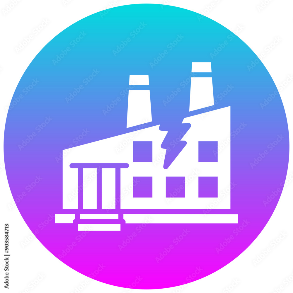 Factory Breakdown vector icon. Can be used for Manufacturing iconset. Factory Breakdown vector icon. Can be used for Manufacturing iconset.