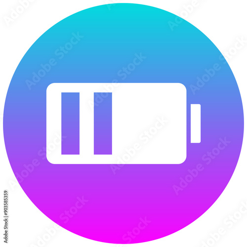 Medium Battery vector icon. Can be used for Battery and Power iconset.