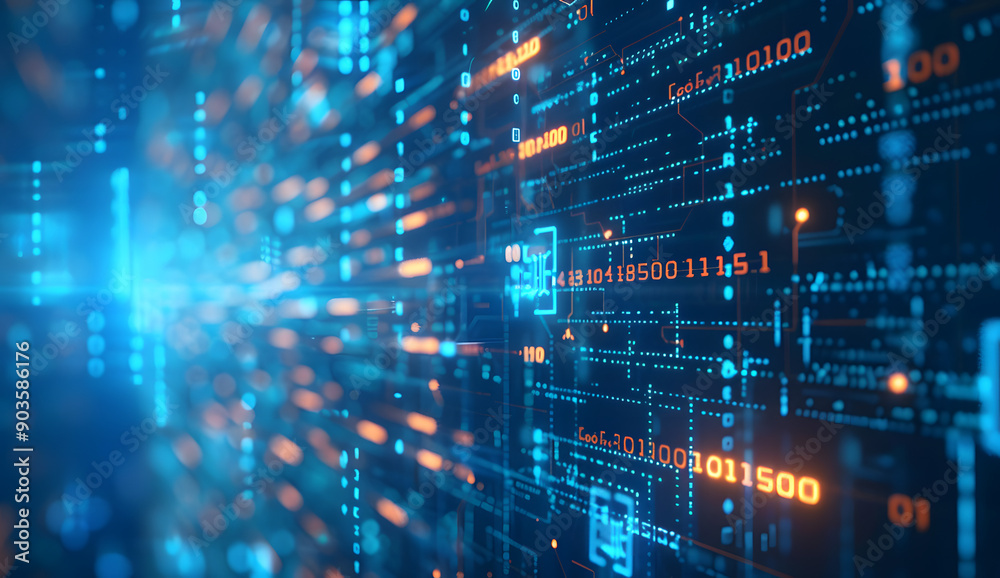 Abstract digital scape in deep hues, featuring vibrant red/orange pixels on dark background, evoking future tech vibes. Abstract digital scape in deep hues, featuring vibrant red/orange pixels on dark background, evoking future tech vibes.