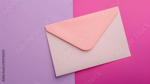 Pink and Purple Envelope on Colorful Background Illustration