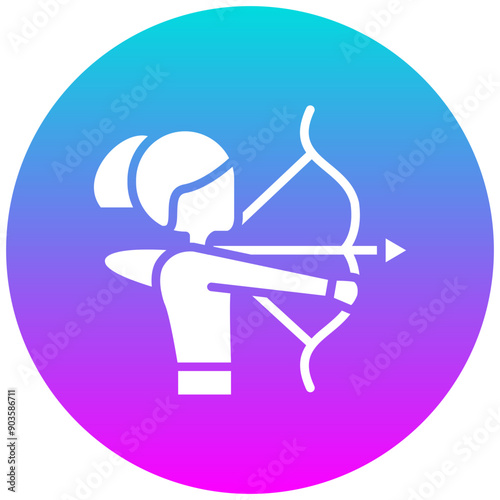 Acher Lady vector icon. Can be used for Archery iconset.