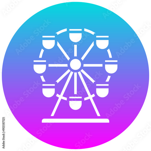 Ferris Wheel vector icon. Can be used for Oktoberfest iconset.