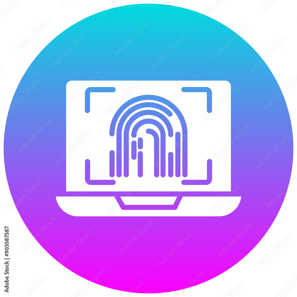 Biometric Laptop vector icon. Can be used for Biometrics iconset. Biometric Laptop vector icon. Can be used for Biometrics iconset.