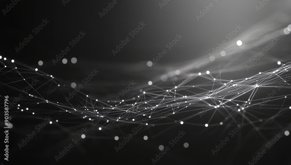 Abstract black and white background with digital connections Abstract black and white background with digital connections