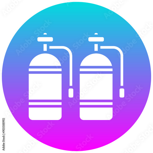 Diving Tank vector icon. Can be used for Beach Resort iconset.