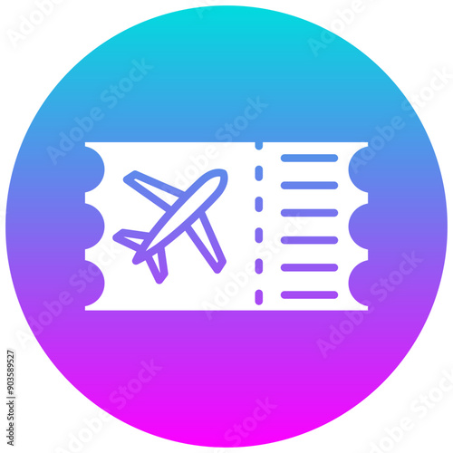 Plane Ticket vector icon. Can be used for Luxury iconset.