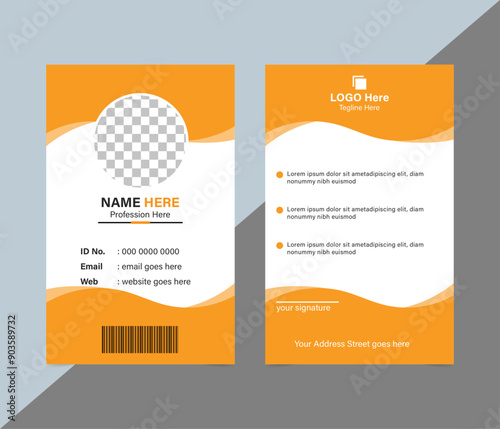 Professional id card company id card design template layout identity card elements print file business id card