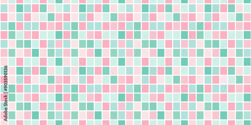 Blush pink and light teal tiles background, clean and flat surface texture, white background Blush pink and light teal tiles background, clean and flat surface texture, white background