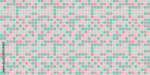 Blush pink and light teal tiles pattern background, clean and flat surface texture, white background