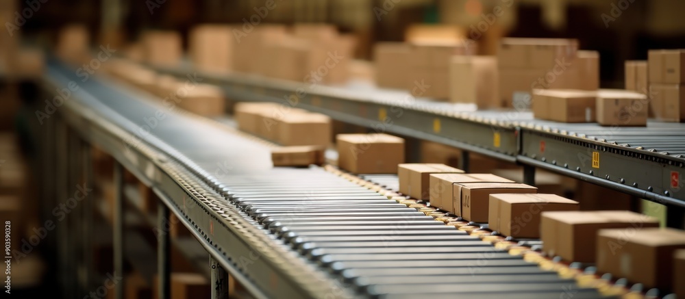 Conveyor Belt System in a Warehouse