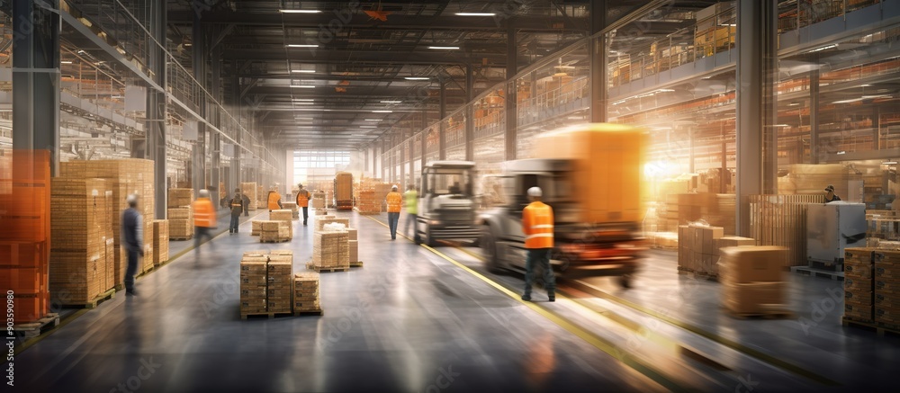 busy activities in the logistics warehouse busy activities in the logistics warehouse