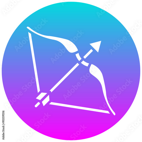 Bow Arrow vector icon. Can be used for Medieval iconset.