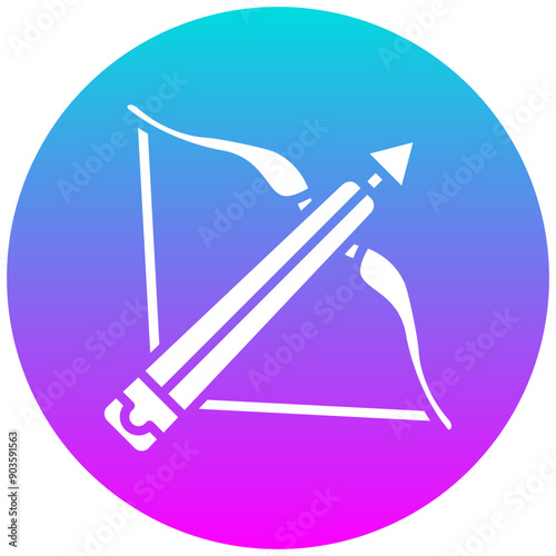 Crossbow vector icon. Can be used for Medieval iconset.