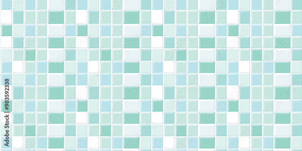 Mint green and baby blue tiles background, clean surface texture, white background Mint green and baby blue tiles background, clean surface texture, white background