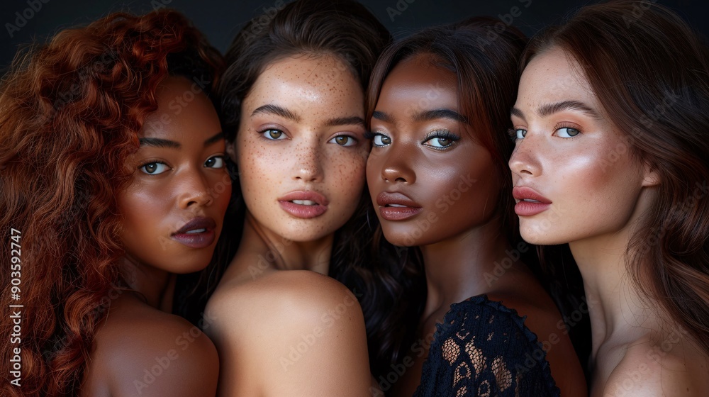 Obraz premium Diverse Group Portrait of Beautiful Women