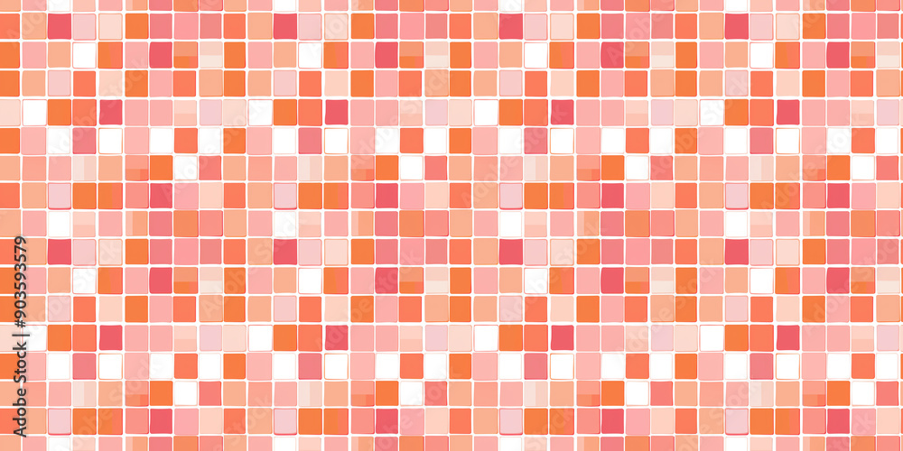 Peach and coral tiles pattern background, clean surface texture, white background Peach and coral tiles pattern background, clean surface texture, white background