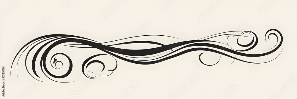 Elegant Cursive Line Art with Flowing Swirls Elegant Cursive Line Art with Flowing Swirls