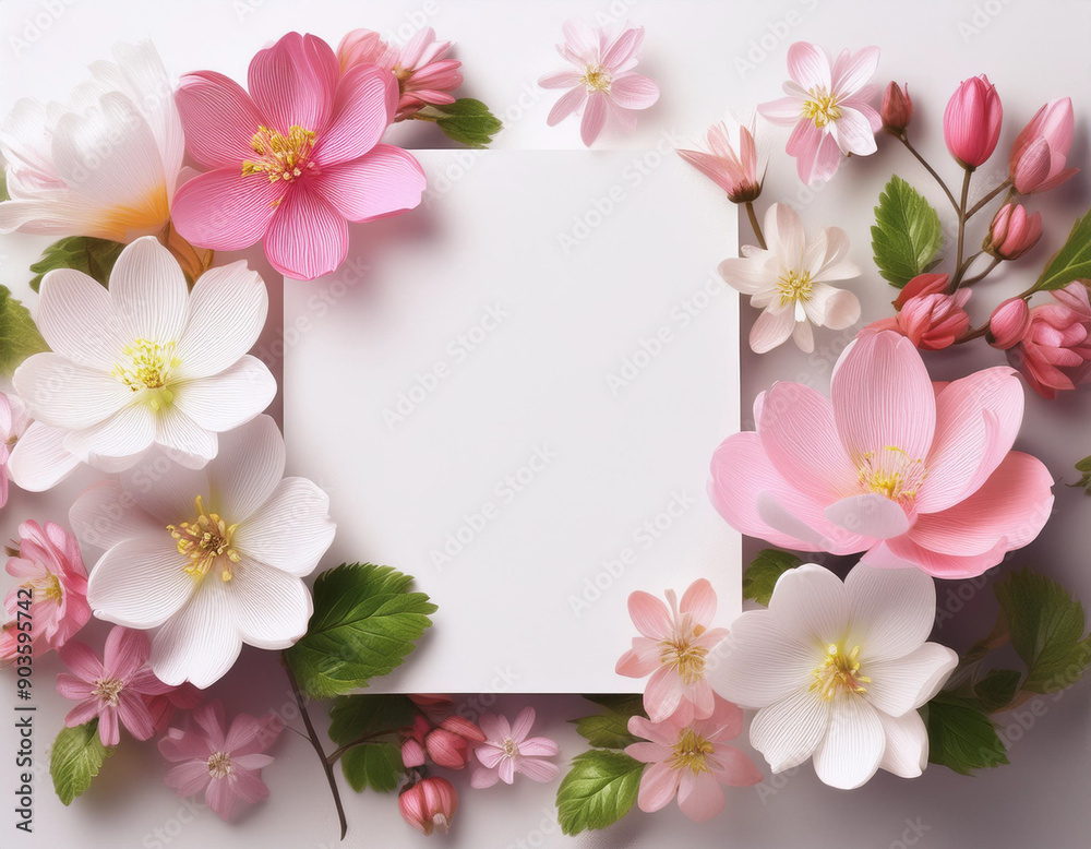 Blooming Spring Flowers with White Copyspace Perfect Background for Inspirational Quotes and Messages Blooming Spring Flowers with White Copyspace Perfect Background for Inspirational Quotes and Messages