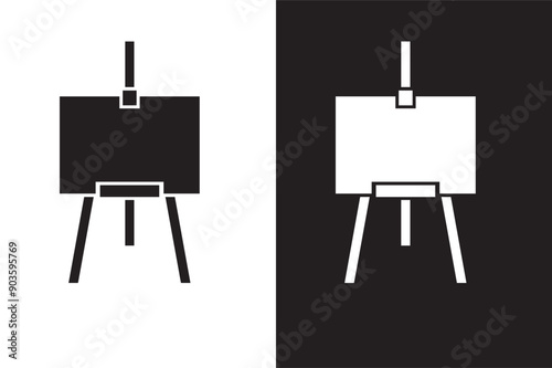 easel icon on white background	