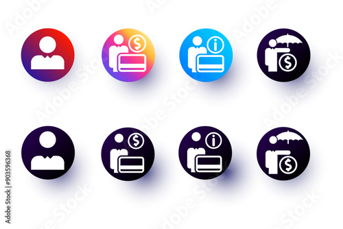 Income icon set. Containing money, tax, earnings, payment, accounting, paycheck, work, pension and wages icons. Solid icon collection. Vector illustration.
