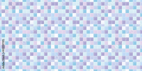 Sky blue and lavender tiles pattern background, clean surface texture, white background