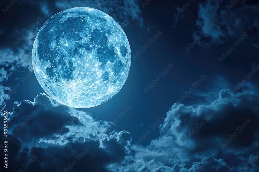 Full Moon in a Night Sky with Clouds Full Moon in a Night Sky with Clouds