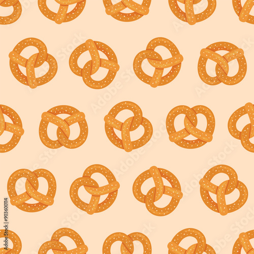 Bavarian pretzel seamless pattern