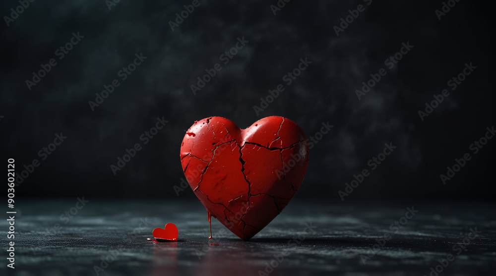 Love heart on a pink color background.