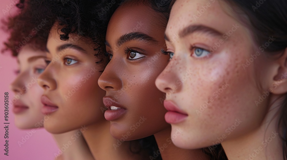 Elegant Group Close-Up of Beautiful Women