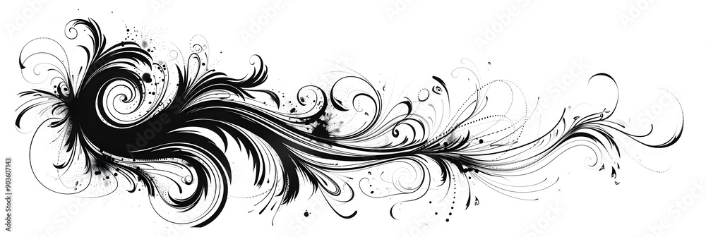 Whimsical Cursive Letter Doodle with Swirls on Minimalistic White Background Whimsical Cursive Letter Doodle with Swirls on Minimalistic White Background
