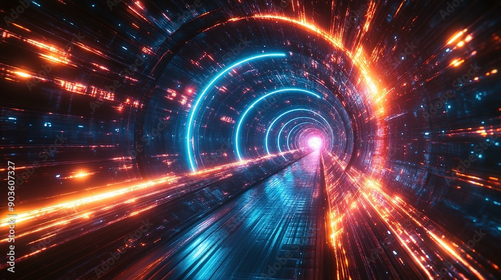 Neon Light Warp Tunnel: Immersive High-Speed Warp Drive at the Speed of Light Neon Light Warp Tunnel: Immersive High-Speed Warp Drive at the Speed of Light