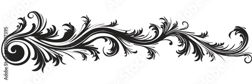 Decorative Curled Horizontal Scroll with Swirled Ends for Borders and Frames