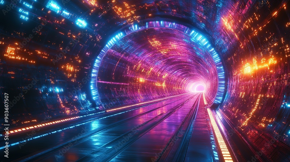Neon Light Warp Tunnel: Immersive High-Speed Warp Drive at the Speed of Light Neon Light Warp Tunnel: Immersive High-Speed Warp Drive at the Speed of Light