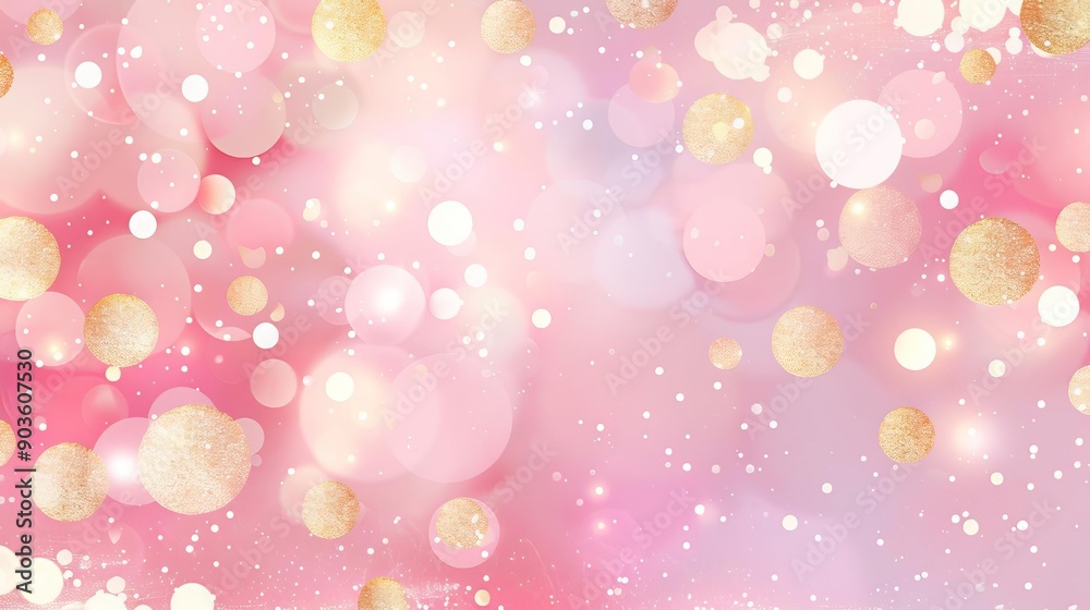Bright shiny background, pink and gold defocused lights, watercolor style Bright shiny background, pink and gold defocused lights, watercolor style