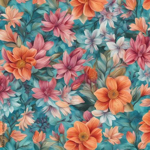 vibrant floral pattern background 