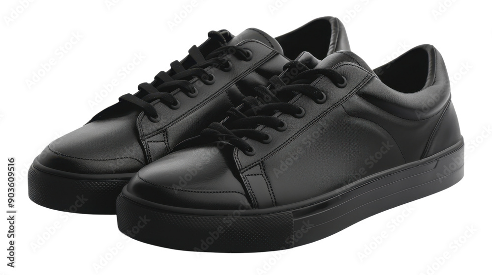 Black shoes on transparent background