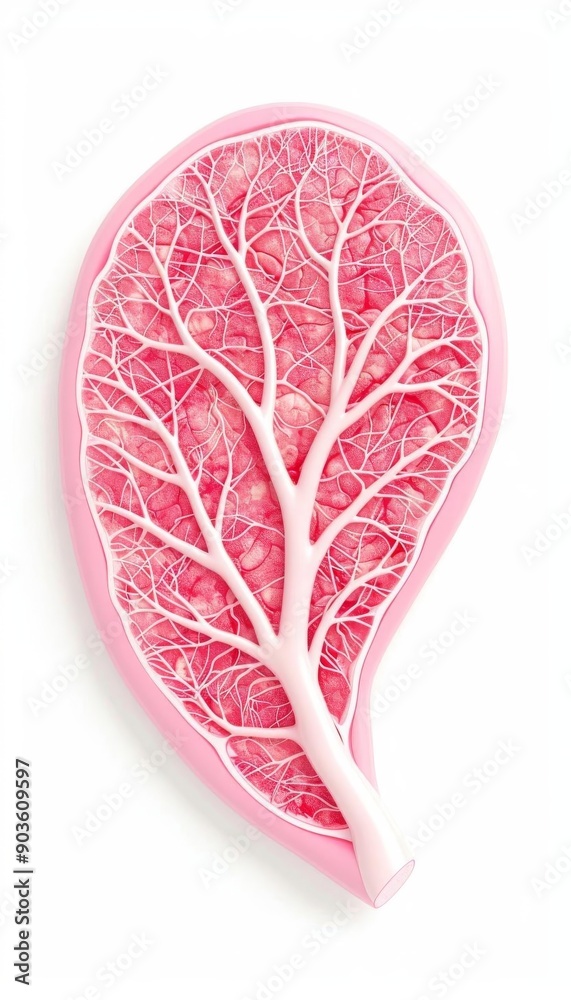 Crosssection of a healthy artery on solid white background, single object Crosssection of a healthy artery on solid white background, single object