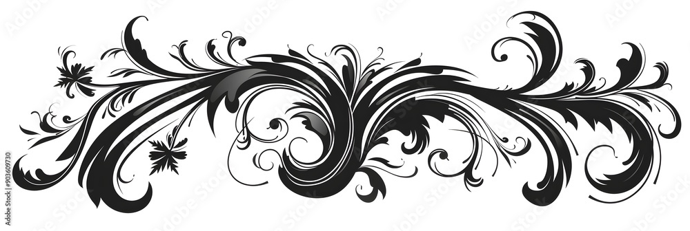 Whimsical Cursive Doodle with Elegant Swirls and Minimalist Clipart Design