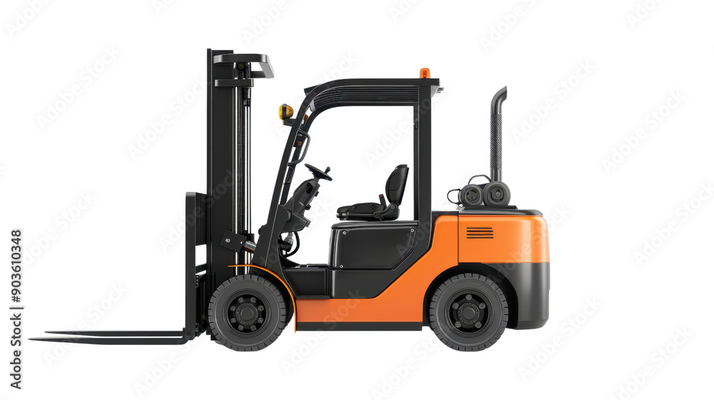 Forklift on transparent background Forklift on transparent background