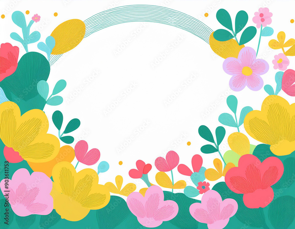 Blooming Spring Flowers with White Copyspace Perfect Background for Inspirational Quotes and Messages