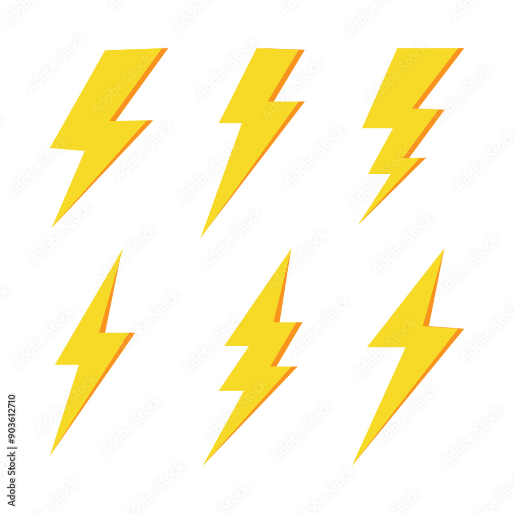 flash thunder power icon set, flash lightning bolt icon with thunder bolt - Electric power icon symbol flash thunder power icon set, flash lightning bolt icon with thunder bolt - Electric power icon symbol