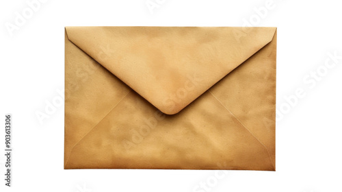 Postal envelope on transparent background