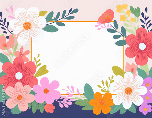 Blooming Spring Flowers with White Copyspace Perfect Background for Inspirational Quotes and Messages