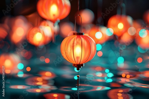 Aerial Perspective of a Magical Lantern Festival A Celebration of Light Hope and Unity in Vibrant Colors and Enchanting Designs